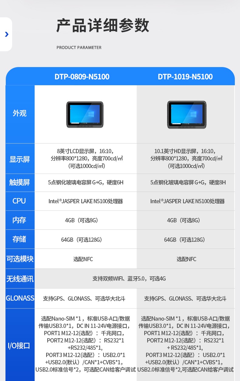 Dongtintech上海三防平板电脑,车载平板电脑通讯设备,DTP-0809-N5100.jpg