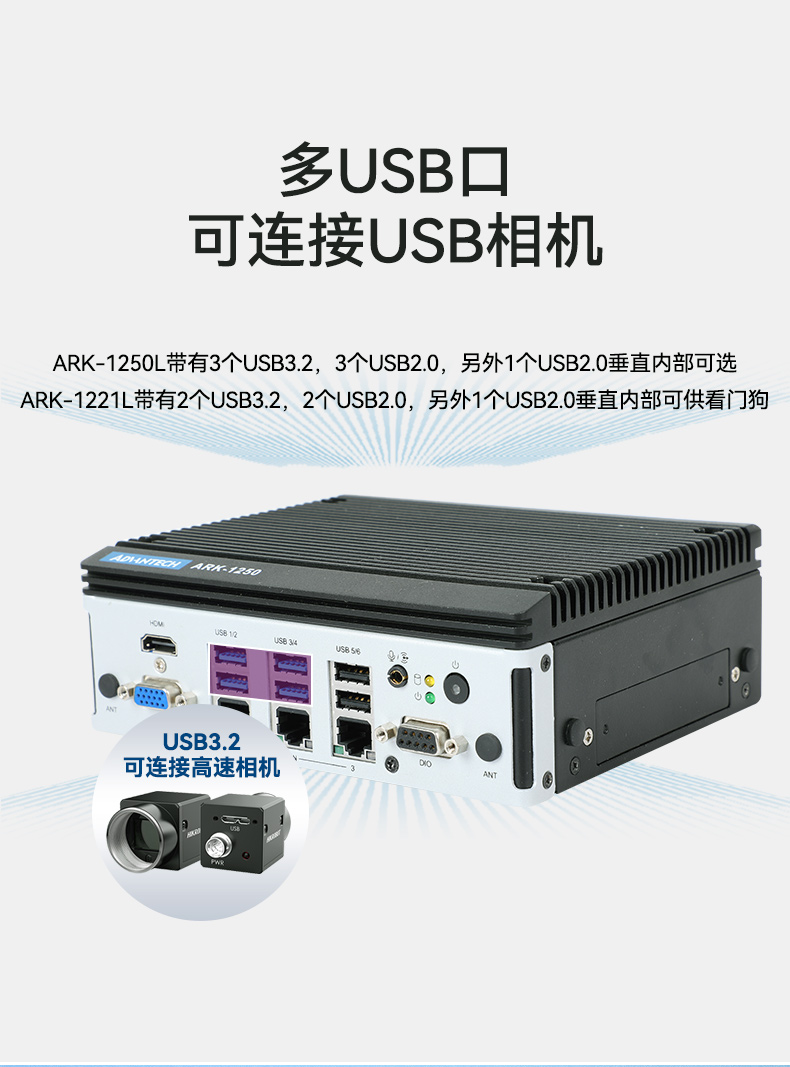 研华内蒙古嵌入式内蒙古工控机,深度学习工控设备厂家,ARK-1250L.jpg